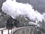 Kurz vor Disentis: 1930 wurde der Glacier Express noch mit Dampflokomotiven gezogen