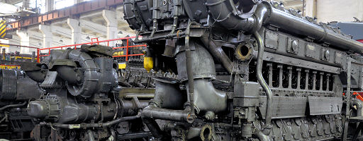 Dieselmotoren im Depot von Daugavpils